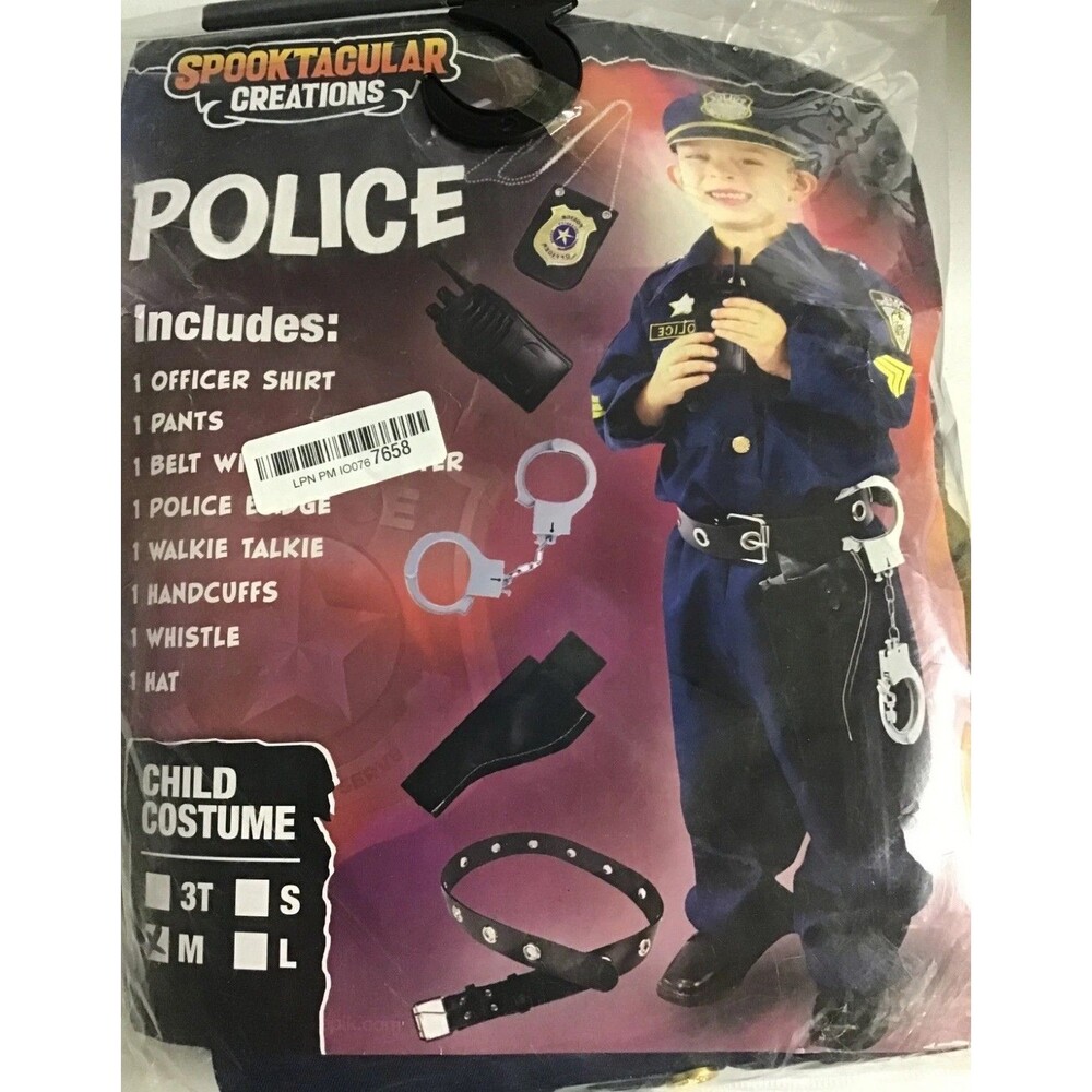 POLICE Costume CHILD MEDIUM Halloween Spooktacular Creations NIP